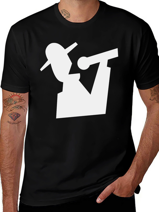 Camiseta Negra con Diseño Abstracto de Músico