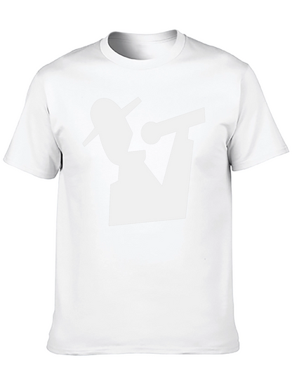Camiseta Negra con Diseño Abstracto de Músico