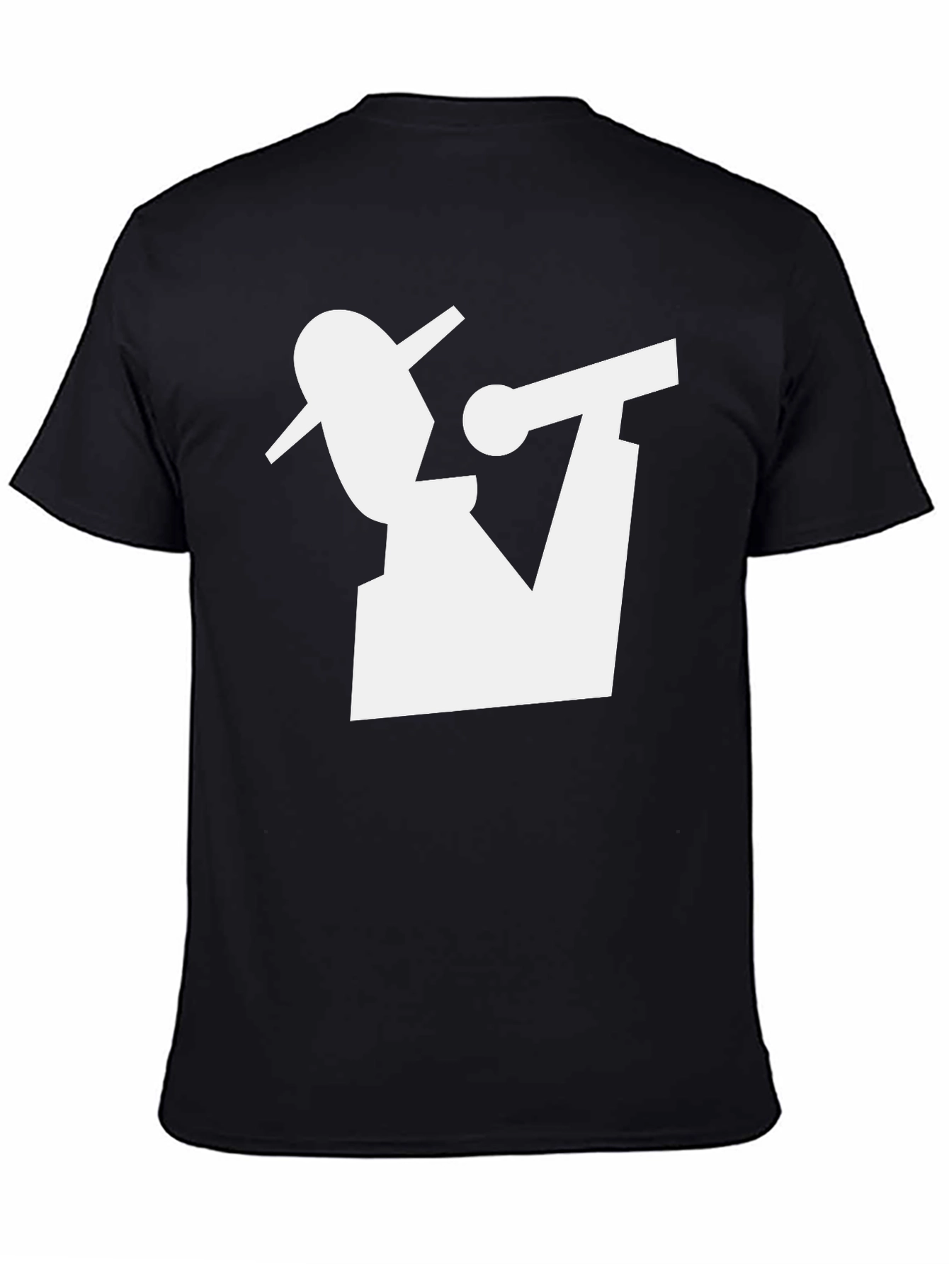 Camiseta Negra con Diseño Abstracto de Músico
