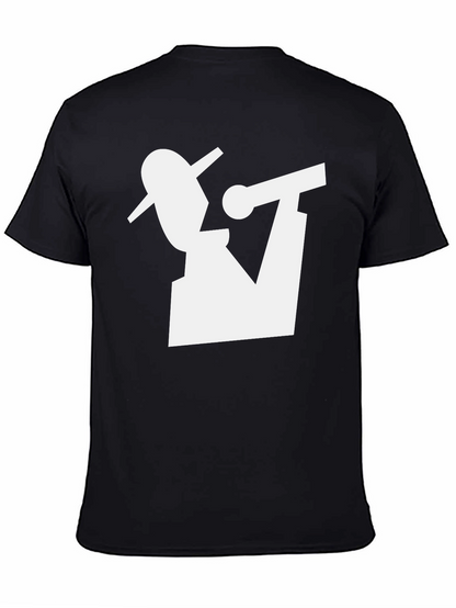 Camiseta Negra con Diseño Abstracto de Músico
