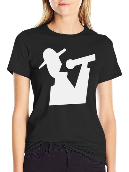 Camiseta Negra con Diseño Abstracto de Músico