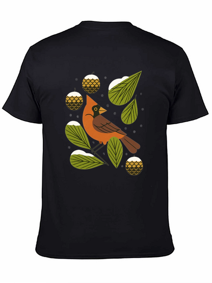 Camiseta Negra con Diseño de Cardenal Invernal