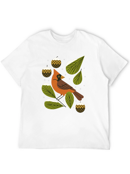 Camiseta Negra con Diseño de Cardenal Invernal