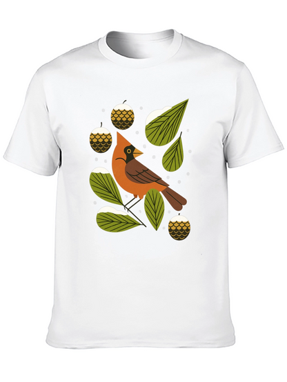Camiseta Negra con Diseño de Cardenal Invernal