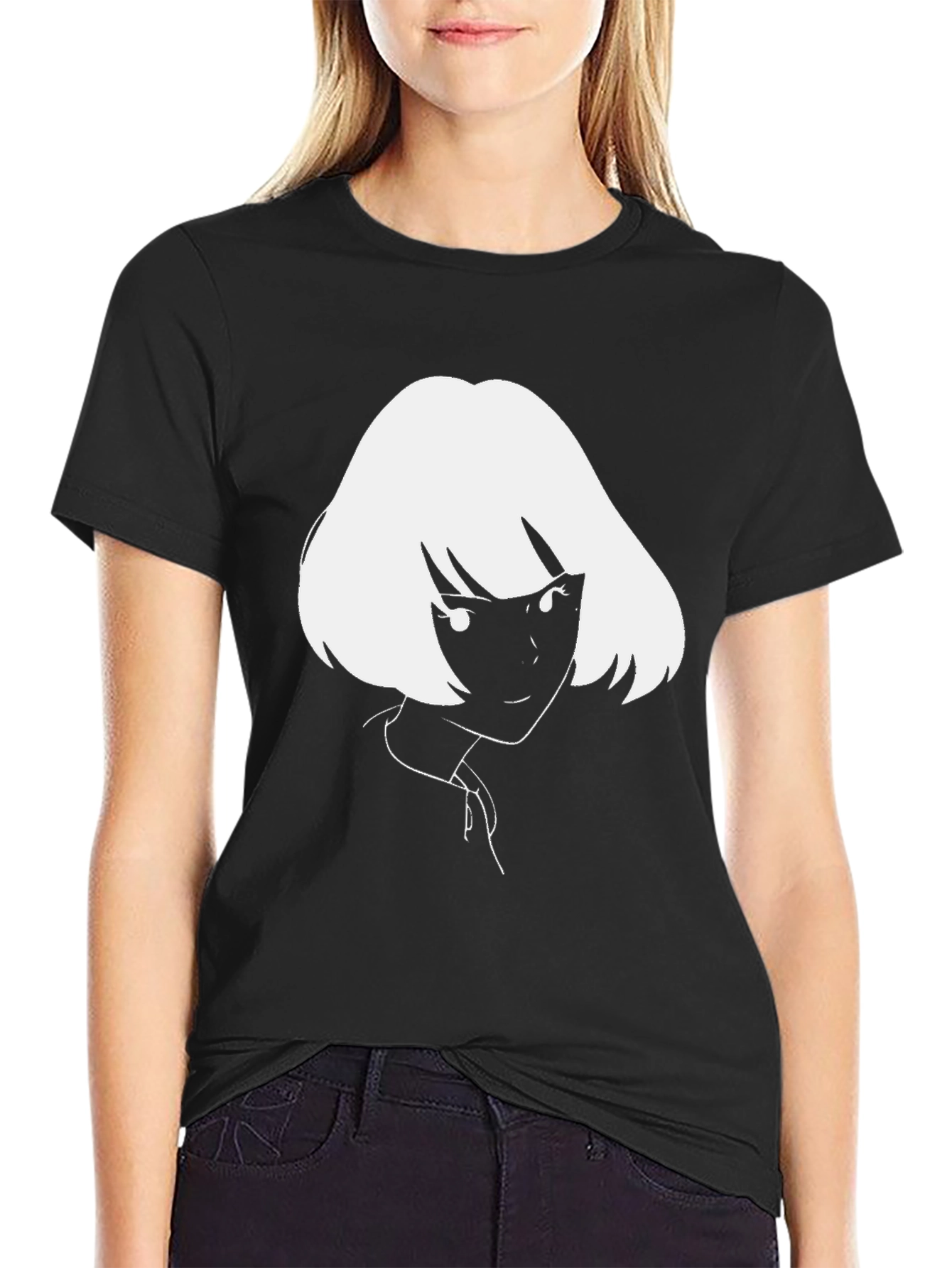 Camiseta Negra con Diseño Anime