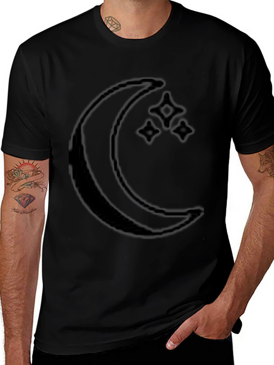 Camiseta Negra Luna y Estrellas Hombre
