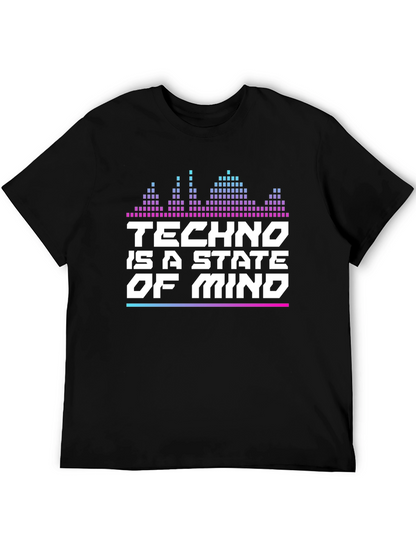Camiseta Negra Techno is a State of Mind
