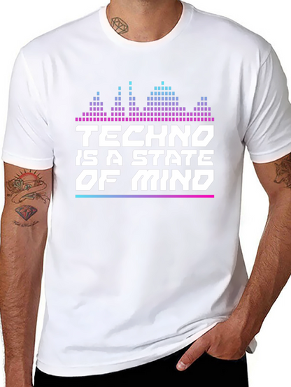 Camiseta Negra Techno is a State of Mind