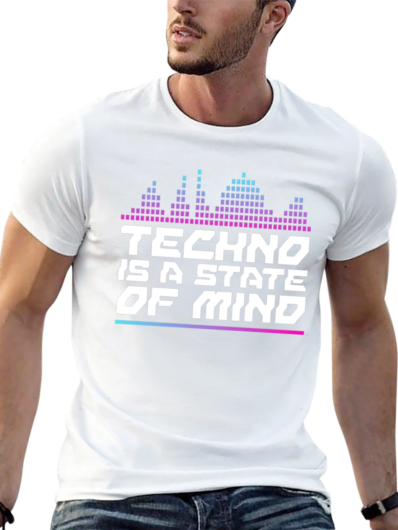 Camiseta Negra Techno is a State of Mind