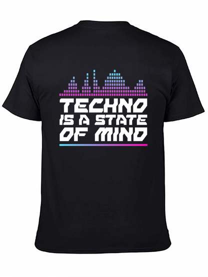 Camiseta Negra Techno is a State of Mind