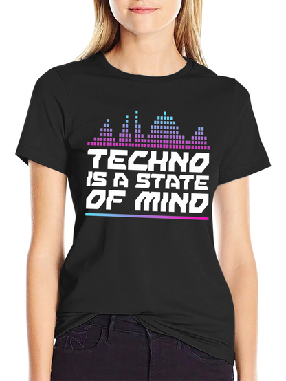 Camiseta Negra Techno is a State of Mind