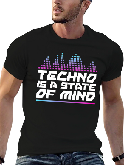 Camiseta Negra Techno is a State of Mind