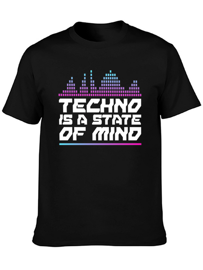 Camiseta Negra Techno is a State of Mind