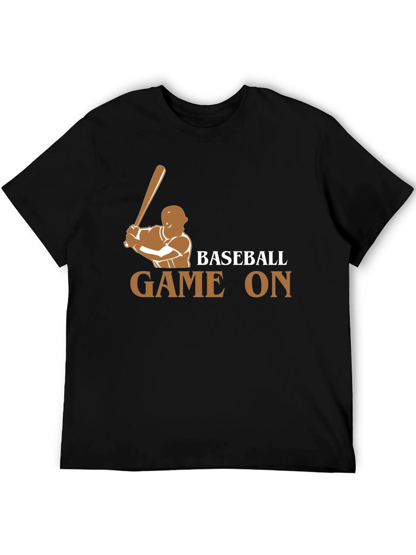 Camiseta Negra Baseball Game On para Fanáticos del Béisbol