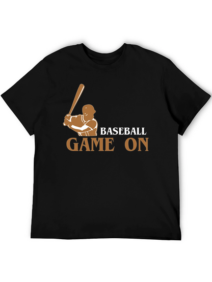 Camiseta Negra Baseball Game On para Fanáticos del Béisbol