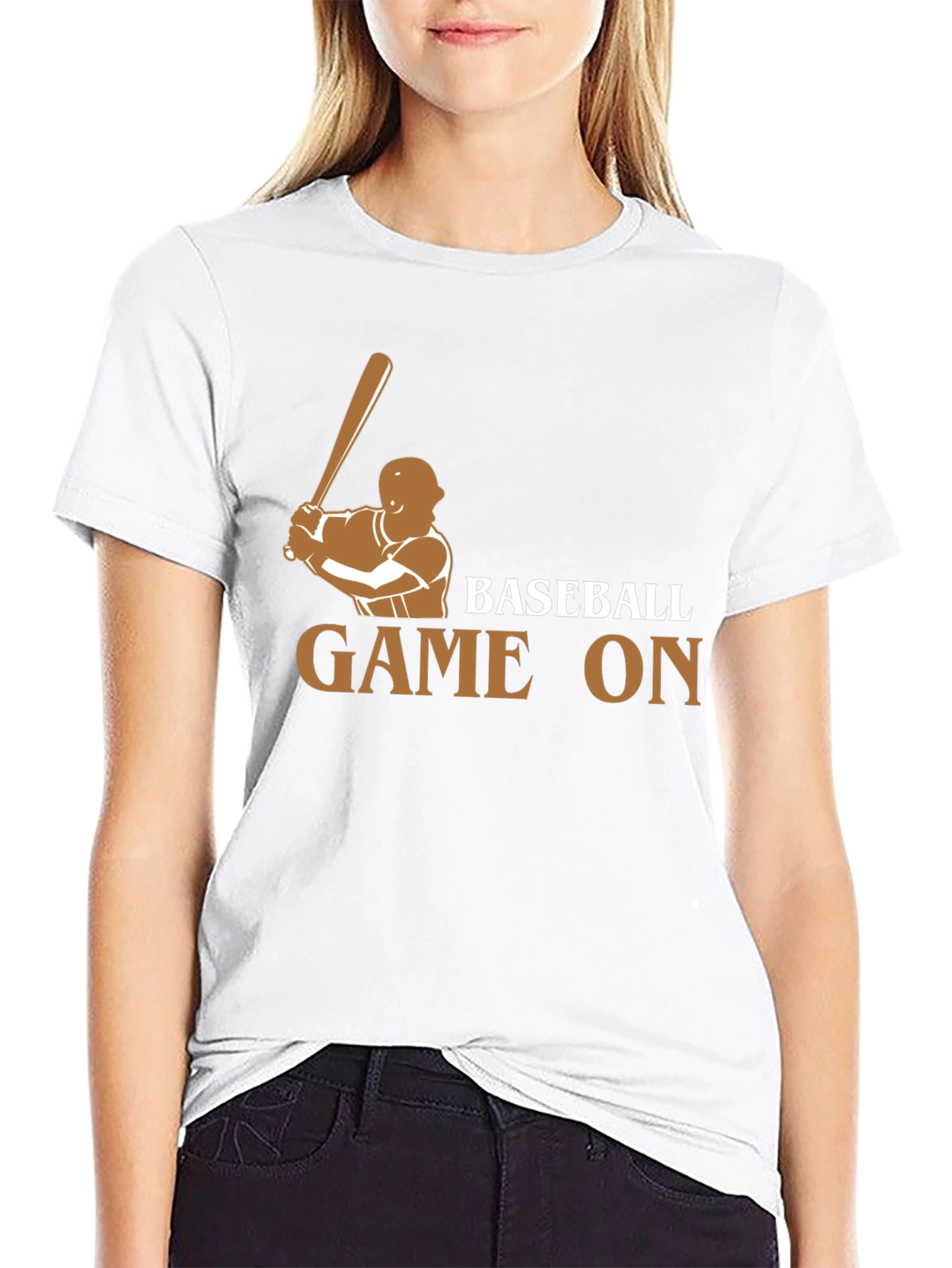 Camiseta Negra Baseball Game On para Fanáticos del Béisbol