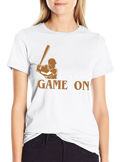 Camiseta Negra Baseball Game On para Fanáticos del Béisbol