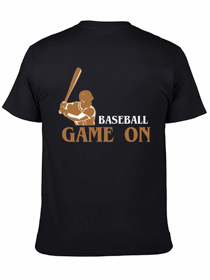 Camiseta Negra Baseball Game On para Fanáticos del Béisbol