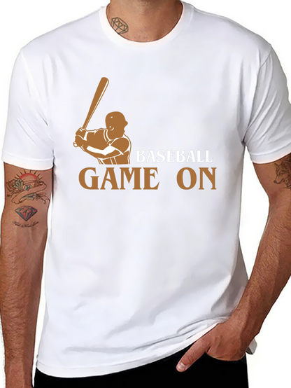 Camiseta Negra Baseball Game On para Fanáticos del Béisbol