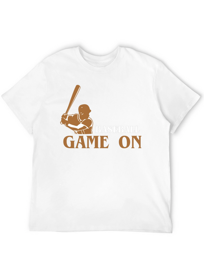 Camiseta Negra Baseball Game On para Fanáticos del Béisbol