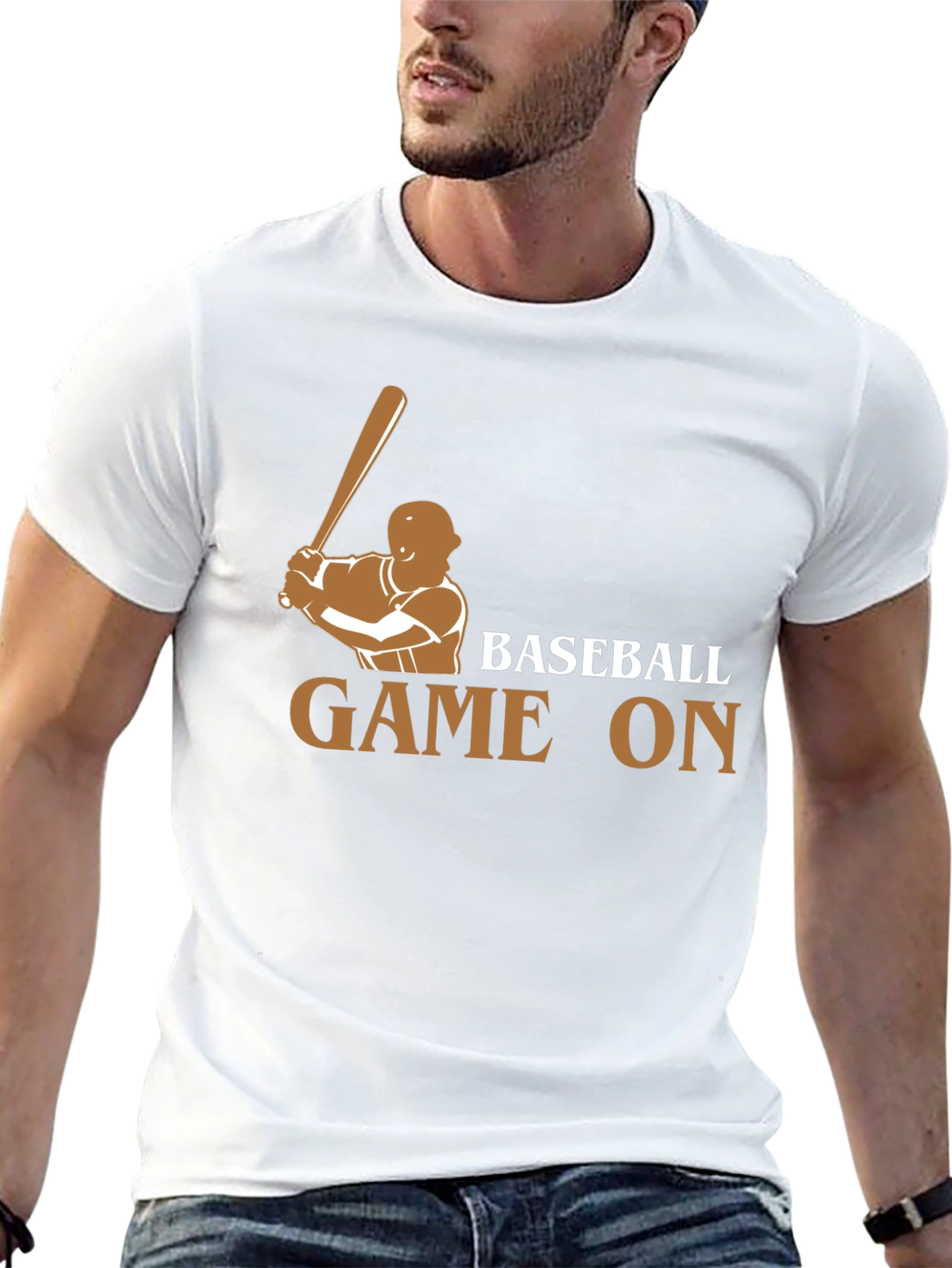 Camiseta Negra Baseball Game On para Fanáticos del Béisbol