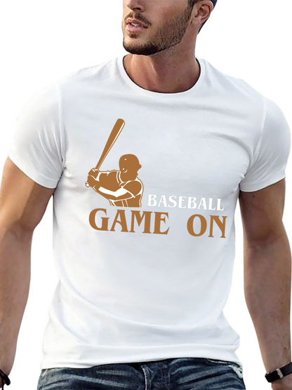 Camiseta Negra Baseball Game On para Fanáticos del Béisbol