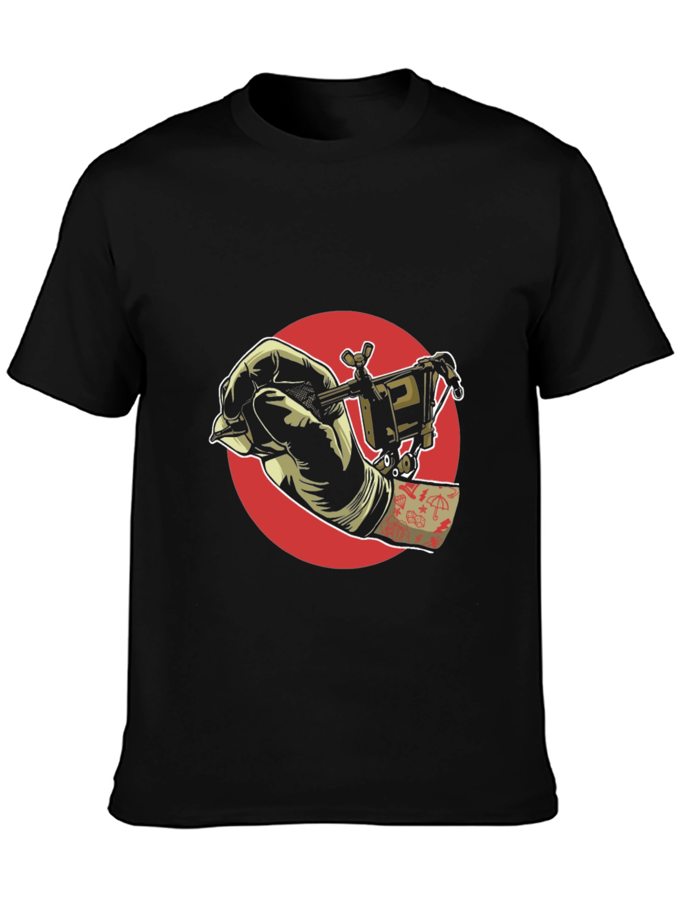 Camiseta Negra con Diseño de Tatuaje