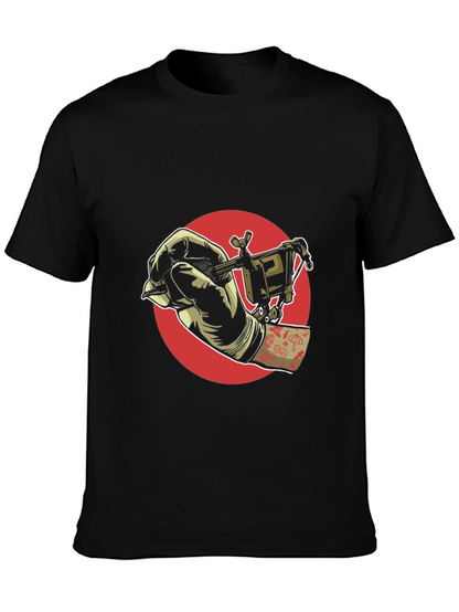 Camiseta Negra con Diseño de Tatuaje
