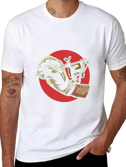 Camiseta Negra con Diseño de Tatuaje