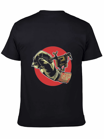 Camiseta Negra con Diseño de Tatuaje