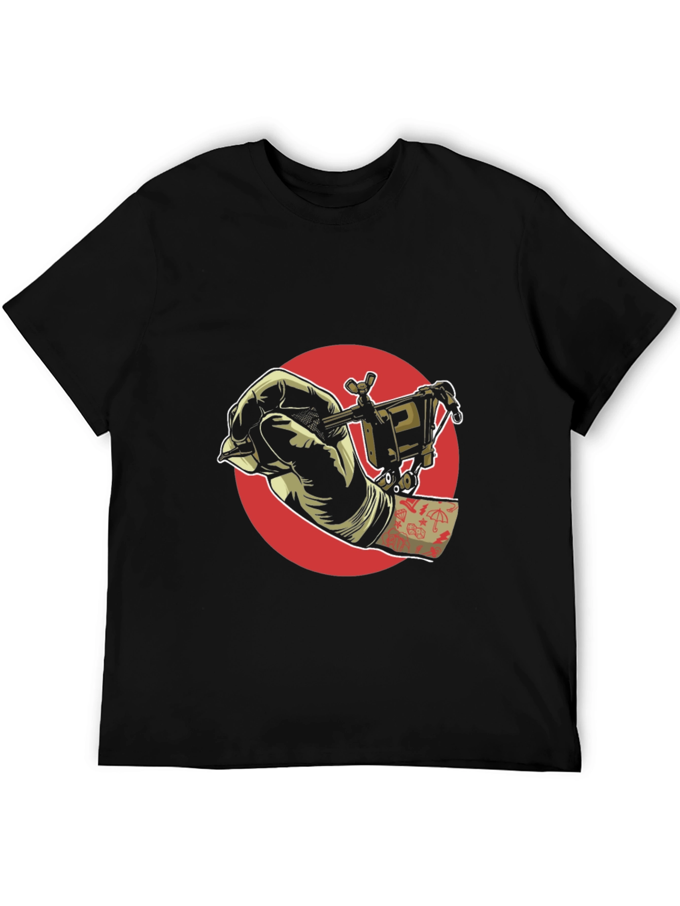 Camiseta Negra con Diseño de Tatuaje