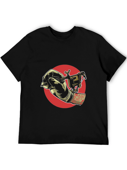 Camiseta Negra con Diseño de Tatuaje
