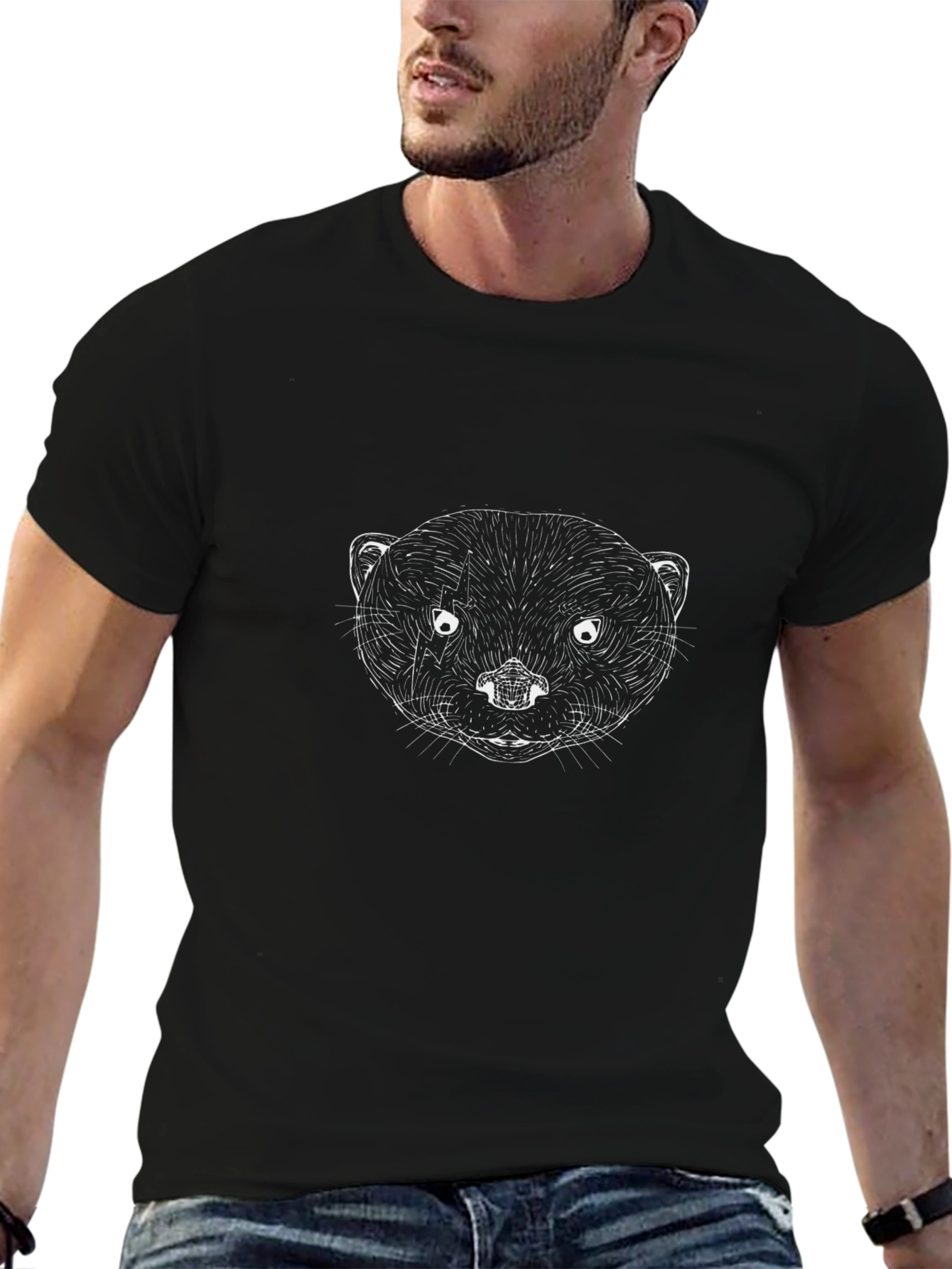 Camiseta Negra con Diseño de Nutria