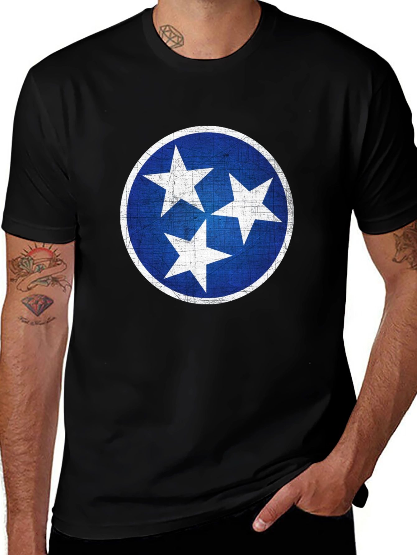 Camiseta Hombre Negra con Diseño Tennessee Stars