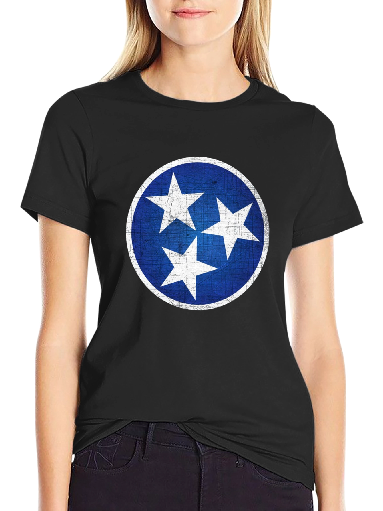 Camiseta Hombre Negra con Diseño Tennessee Stars
