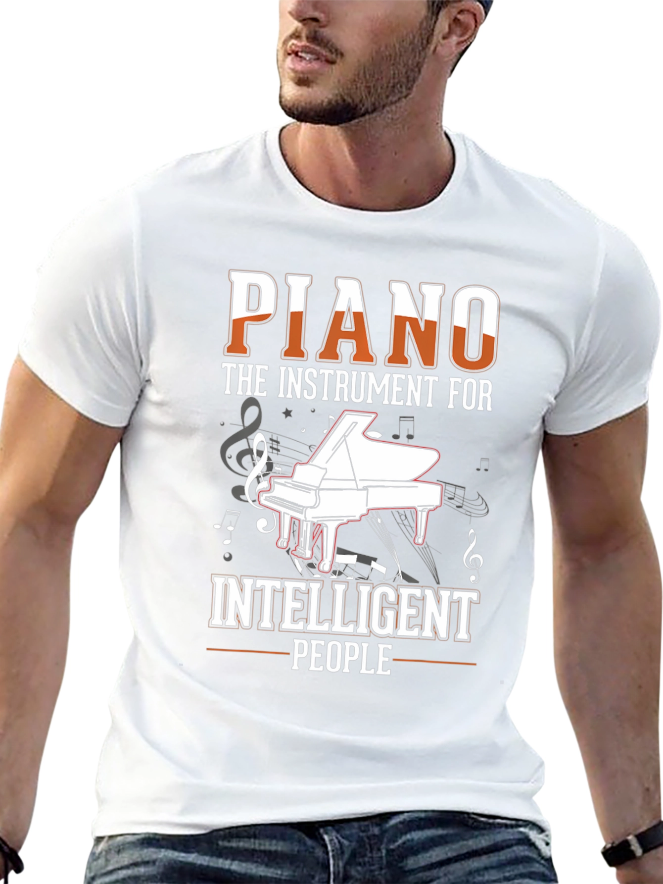 Camiseta Negra: Piano el Instrumento para Inteligentes