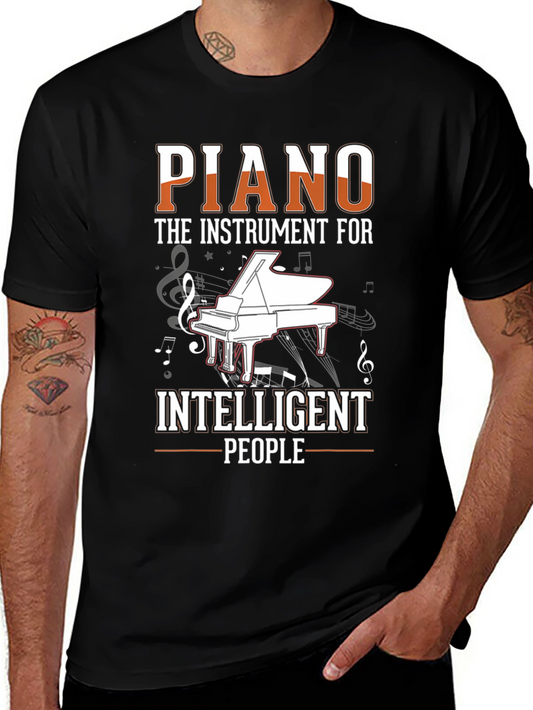 Camiseta Negra: Piano el Instrumento para Inteligentes