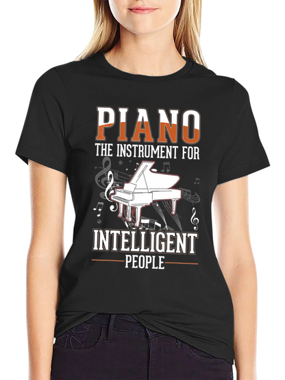 Camiseta Negra: Piano el Instrumento para Inteligentes