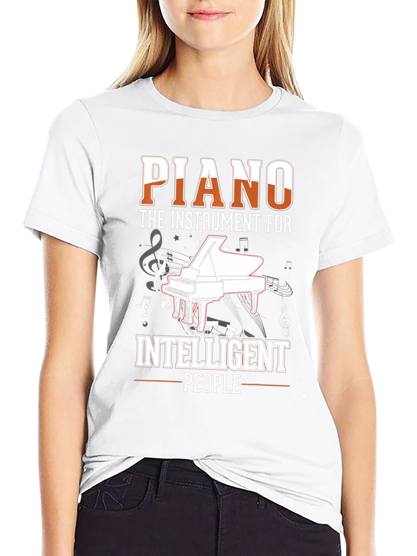Camiseta Negra: Piano el Instrumento para Inteligentes