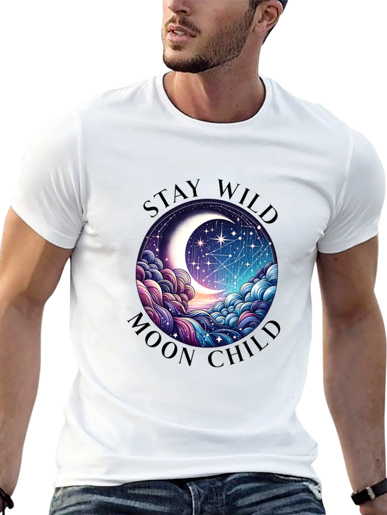 Camiseta Negra Stay Wild Moon Child