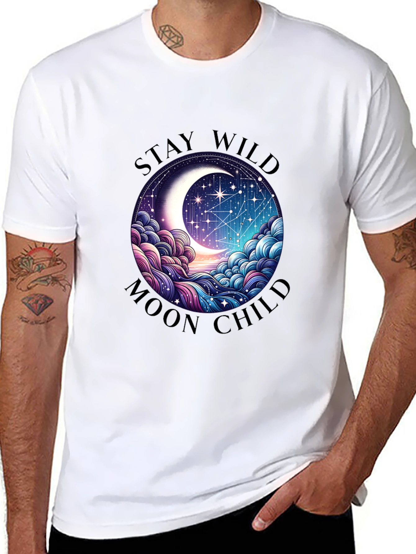 Camiseta Negra Stay Wild Moon Child