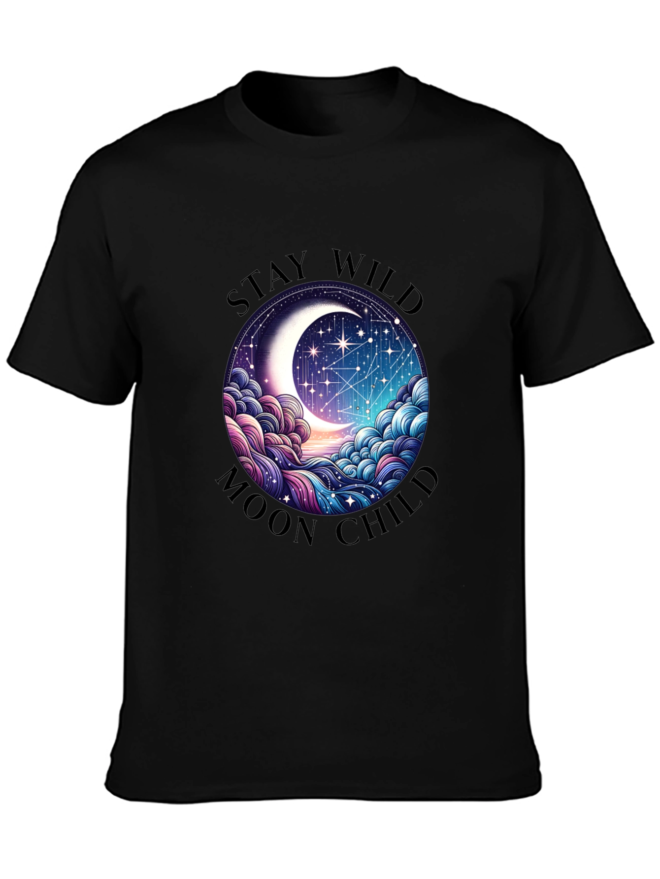 Camiseta Negra Stay Wild Moon Child