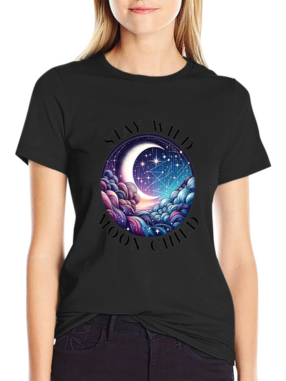 Camiseta Negra Stay Wild Moon Child
