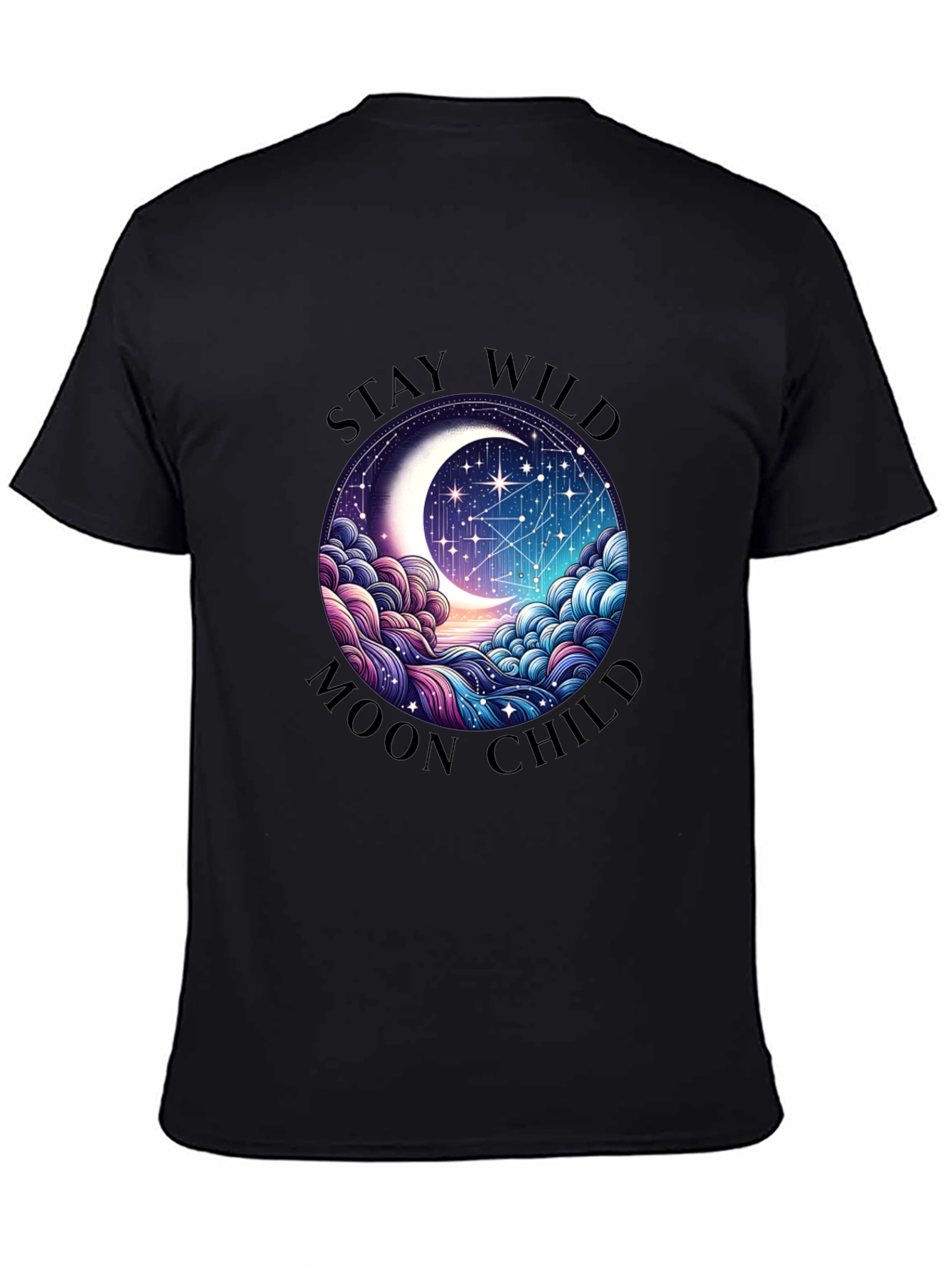 Camiseta Negra Stay Wild Moon Child