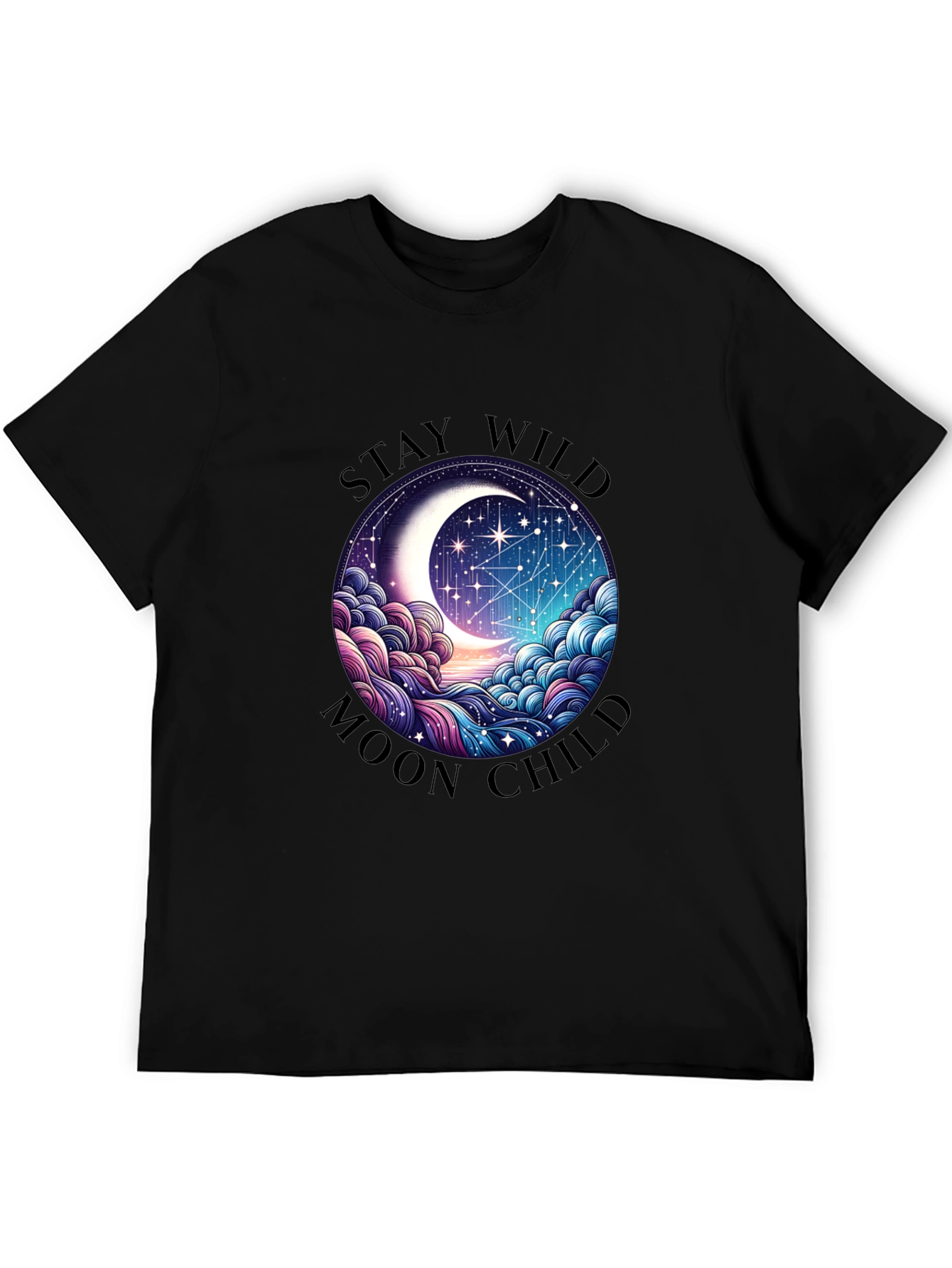 Camiseta Negra Stay Wild Moon Child