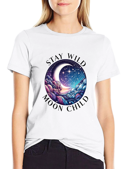Camiseta Negra Stay Wild Moon Child