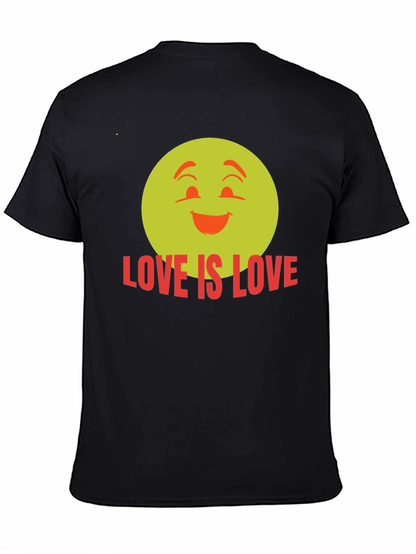Camiseta Negra Love is Love con Emoji Sonriente