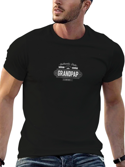 Camiseta Negra Grandpap Estilo Auténtico para Hombre