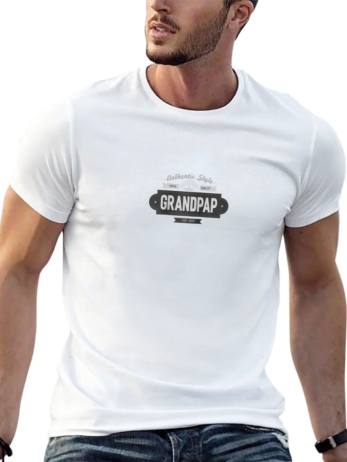Camiseta Negra Grandpap Estilo Auténtico para Hombre