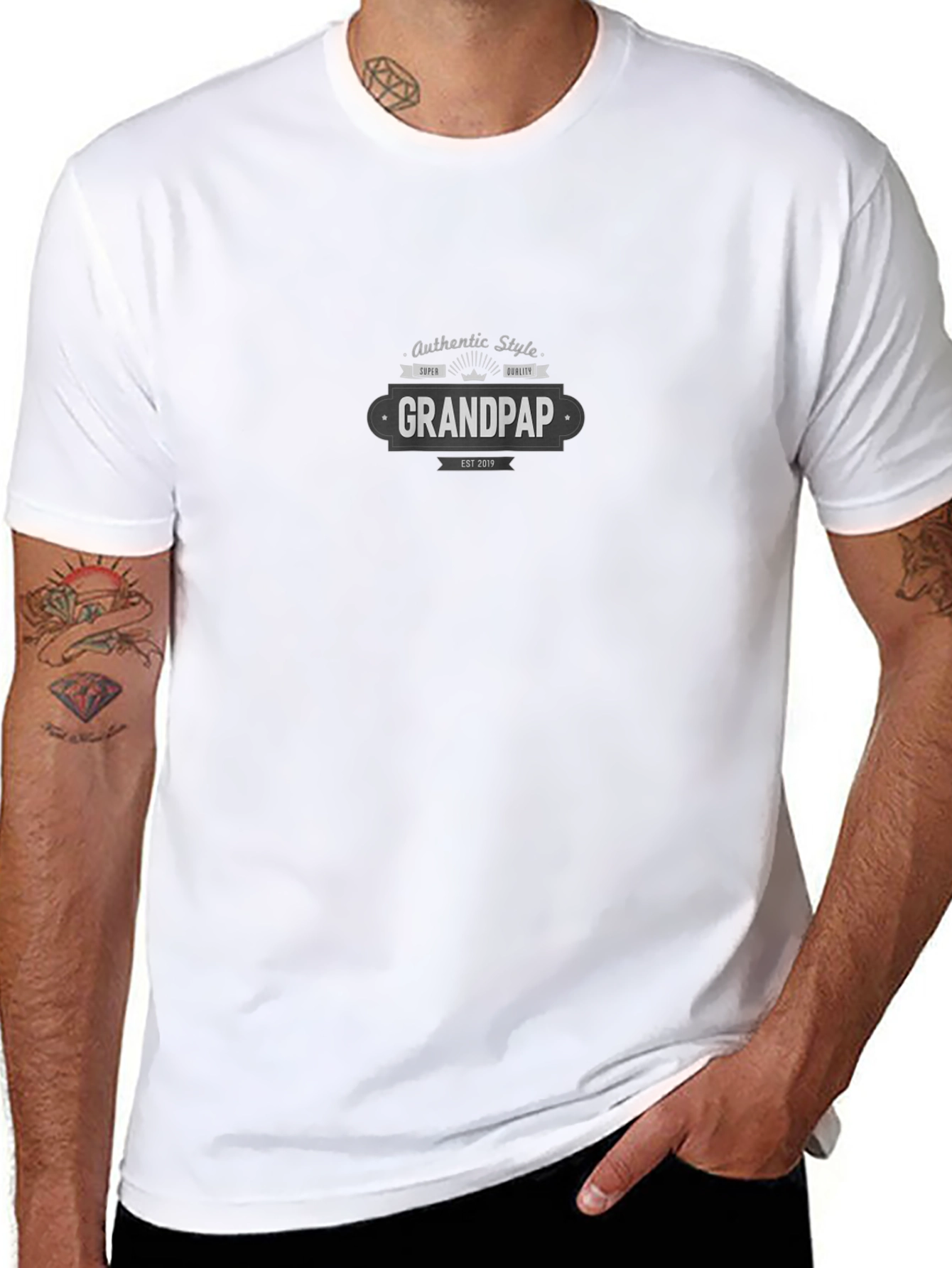 Camiseta Negra Grandpap Estilo Auténtico para Hombre